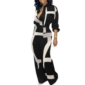 NWT Black and White Long Sleeve Jumpsuit.